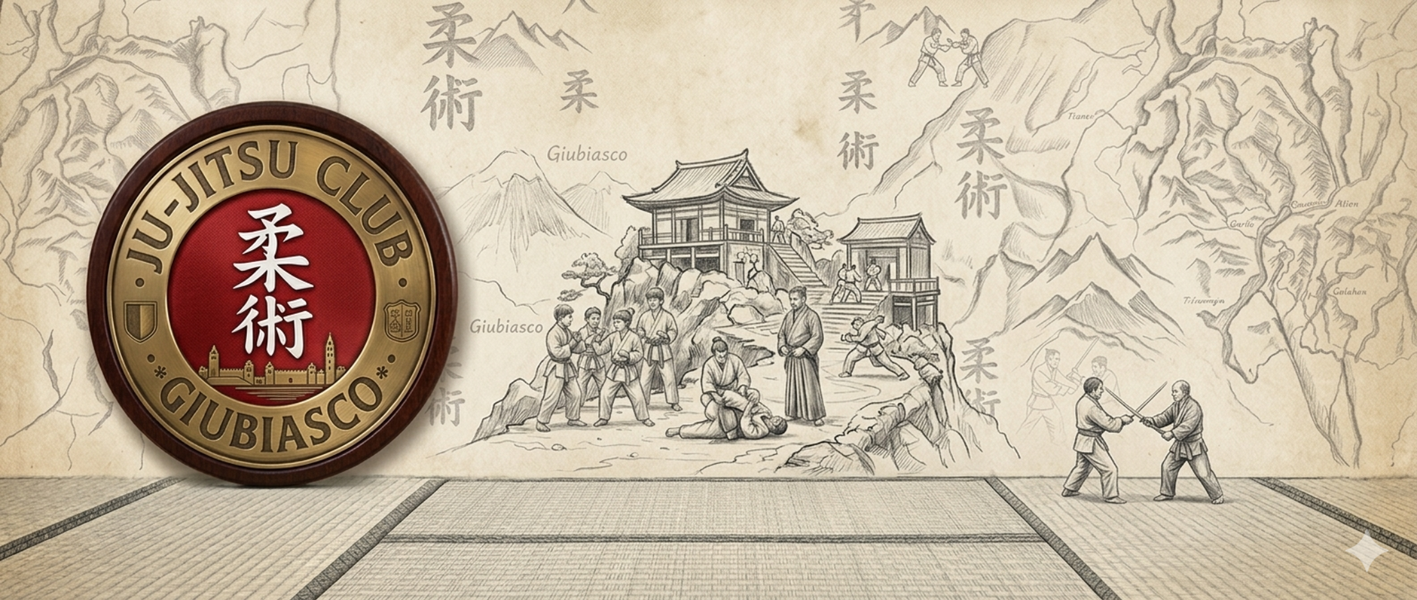 Illustrazione dedicata al Ju-Jitsu Club Giubiasco